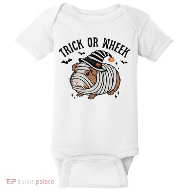 Trick Or Wheek Halloween Guinea Pig Baby Bodysuit