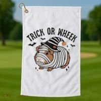 Trick Or Wheek Halloween Guinea Pig Golf Towel thumb 1