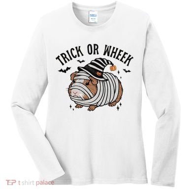 Trick Or Wheek Halloween Guinea Pig Women's Long Sleeve Shirt