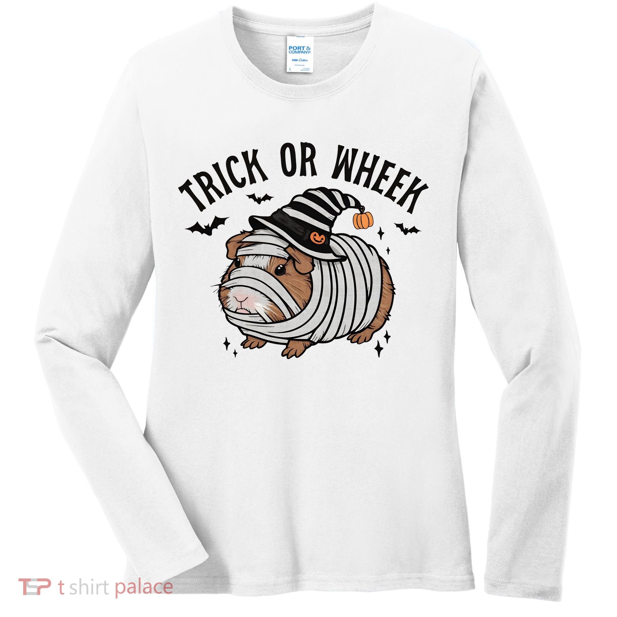 Trick Or Wheek Halloween Guinea Pig Women's Long Sleeve Shirt