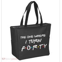 The One Where I Turn Forty Funny 40th Birthday Party Gift Tote Bag thumb 2