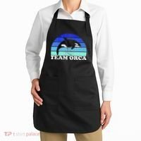 Team Orca Whale Orcas Sea Ocean Retro Sunset Apron thumb 2