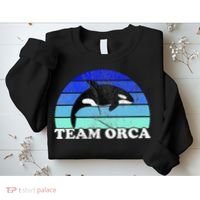 Team Orca Whale Orcas Sea Ocean Retro Sunset Sweatshirt thumb 2