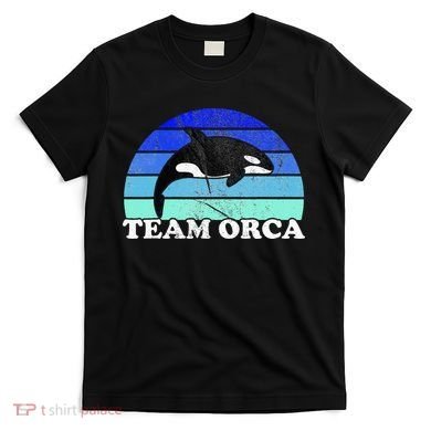 Team Orca Whale Orcas Sea Ocean Retro Sunset T-Shirt