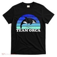 Team Orca Whale Orcas Sea Ocean Retro Sunset T-Shirt thumb 0