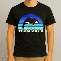 Team Orca Whale Orcas Sea Ocean Retro Sunset T-Shirt thumb 3