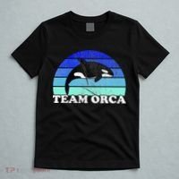 Team Orca Whale Orcas Sea Ocean Retro Sunset T-Shirt thumb 5