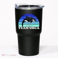 Team Orca Whale Orcas Sea Ocean Retro Sunset Tumbler thumb 0