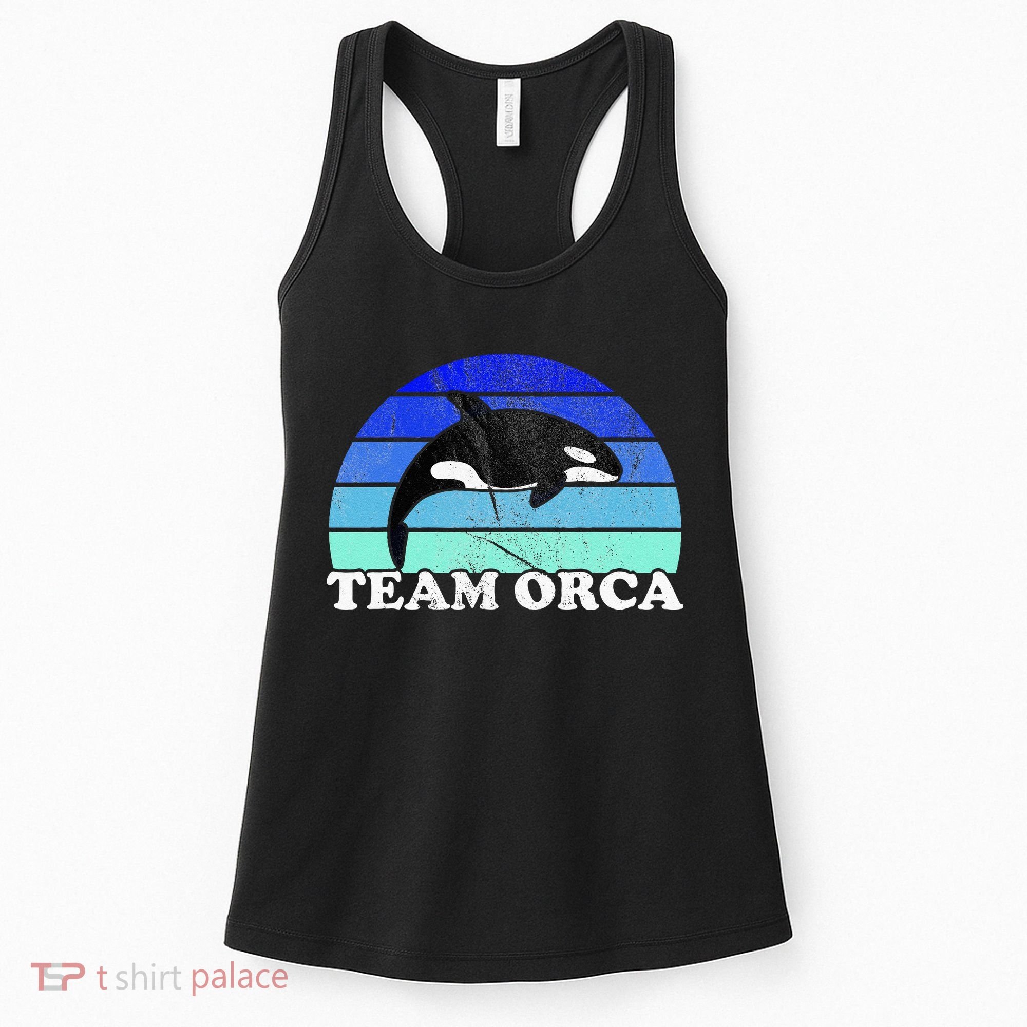 Team Orca Whale Orcas Sea Ocean Retro Sunset Women's Tank Top