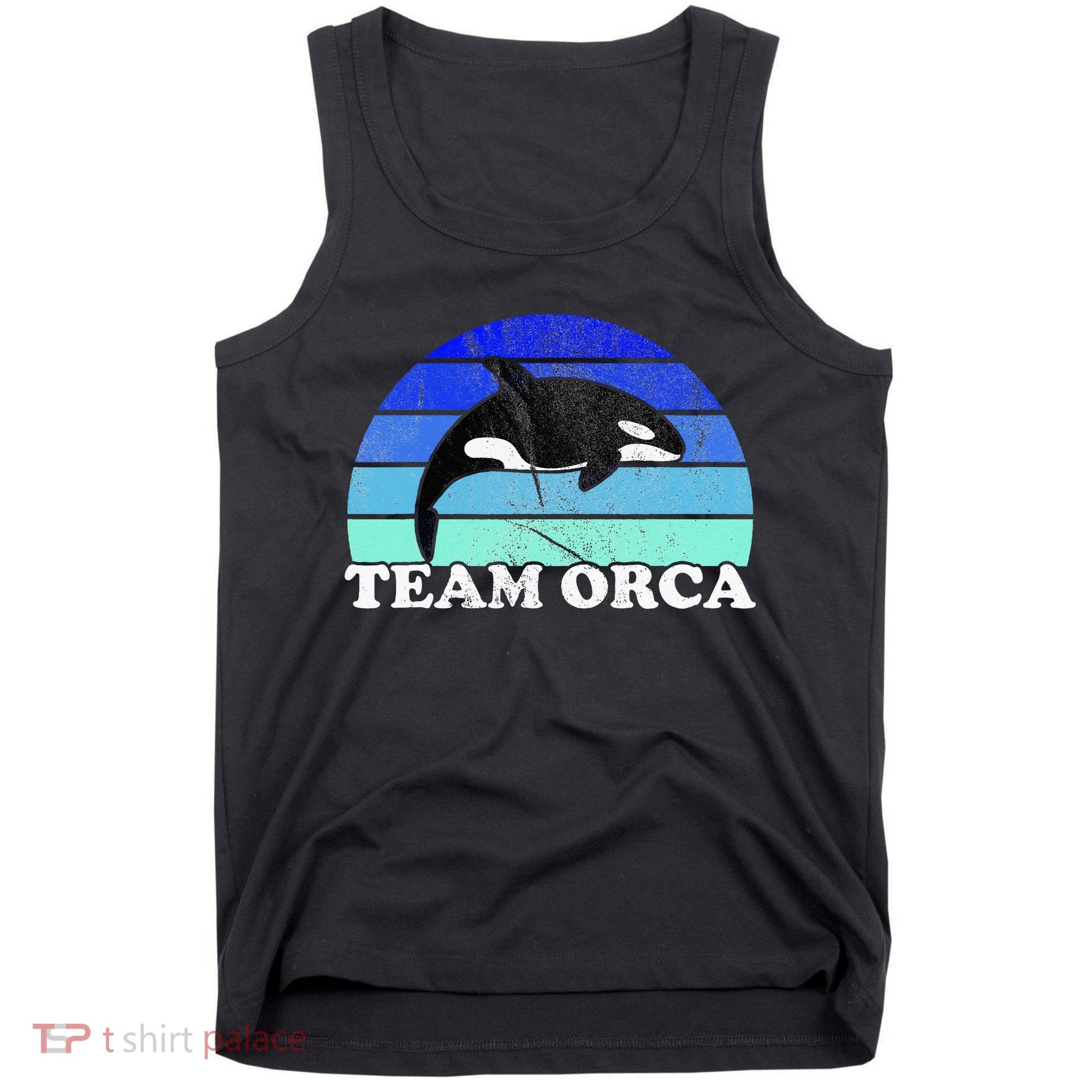 Team Orca Whale Orcas Sea Ocean Retro Sunset Tank Top