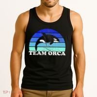 Team Orca Whale Orcas Sea Ocean Retro Sunset Tank Top thumb 3