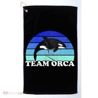 Team Orca Whale Orcas Sea Ocean Retro Sunset Golf Towel thumb 0