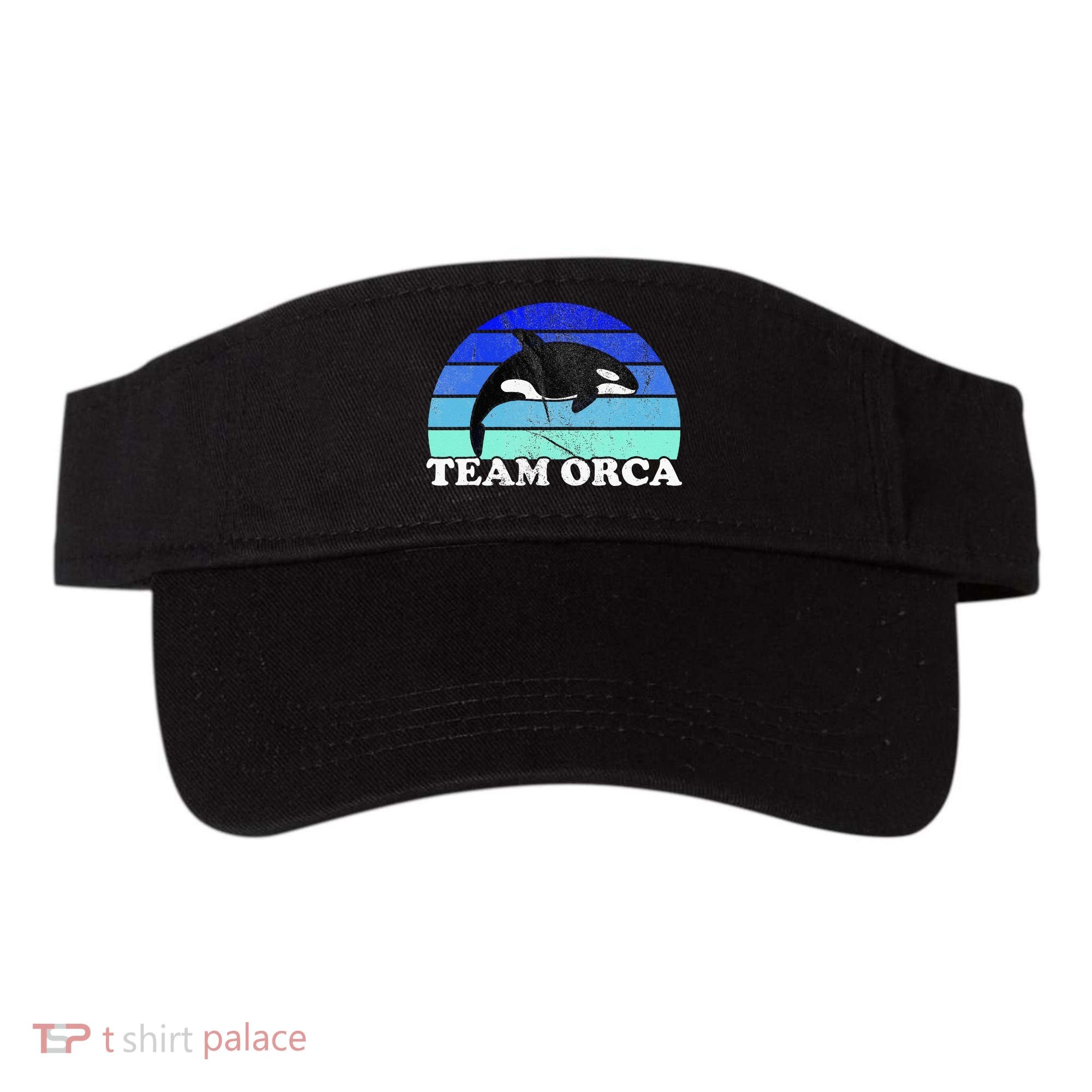 Team Orca Whale Orcas Sea Ocean Retro Sunset Visor