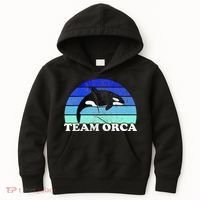 Team Orca Whale Orcas Sea Ocean Retro Sunset Kids Hoodie thumb 0