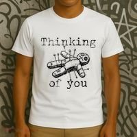Thinking Of You Funny Vintage Voodoo Doll T-Shirt thumb 3