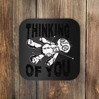 Thinking Of You Voodoo Doll Funny Halloween 2024 Gift Coaster thumb 0