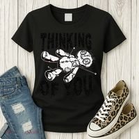 Thinking Of You Voodoo Doll Funny Halloween 2024 Gift Women's T-Shirt thumb 3