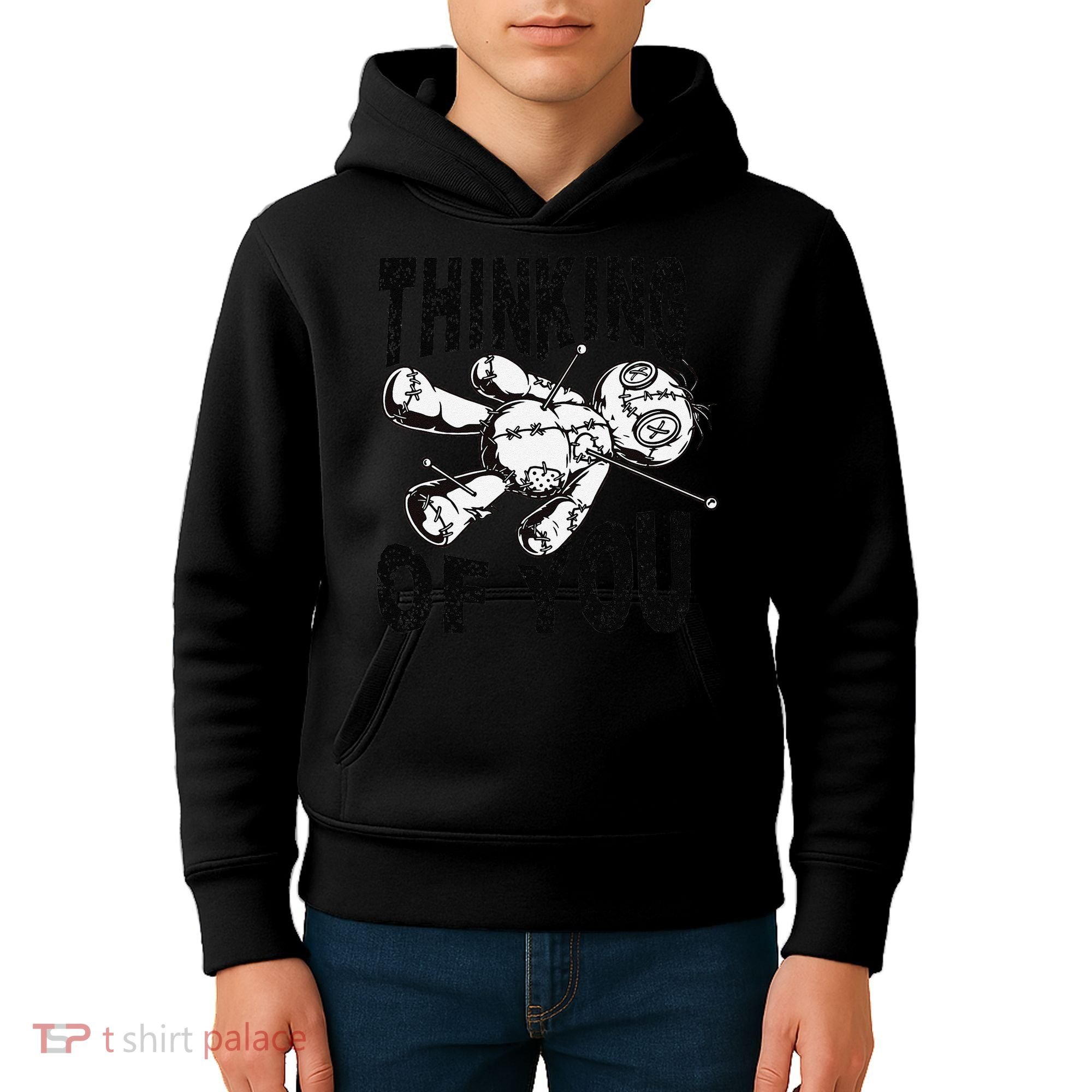 Thinking Of You Voodoo Doll Funny Halloween 2024 Gift Kids Hoodie