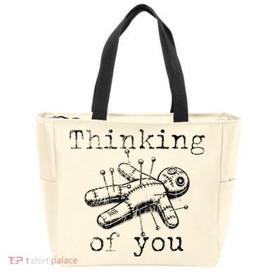 Thinking Of You Funny Vintage Voodoo Doll Tote Bag