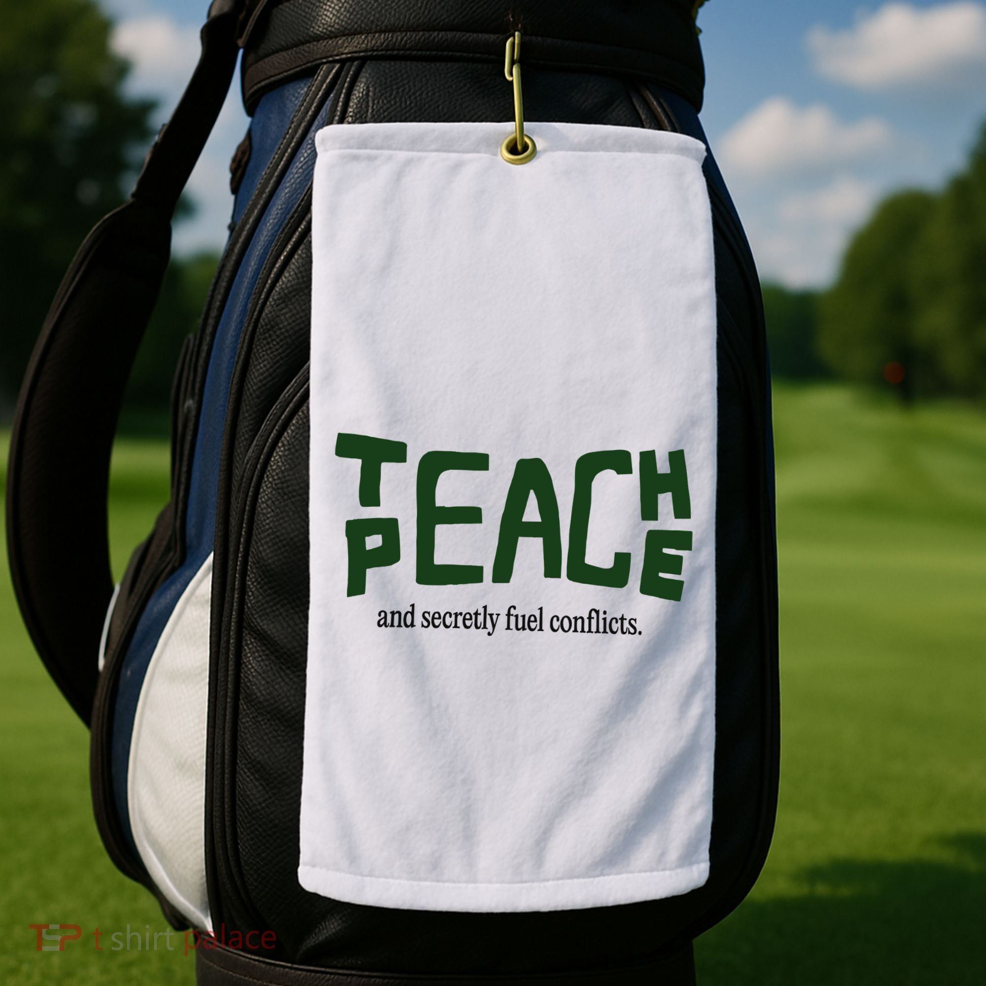 Teach Peace And Secretly Fuel Conflicts Golf Towel