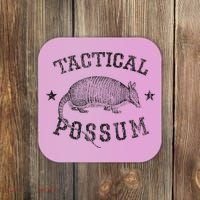 Tactical Possum Armadillo Animal Pun Texas Funny Coaster thumb 0