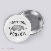 Tactical Possum Armadillo Animal Pun Texas Funny Button thumb 0