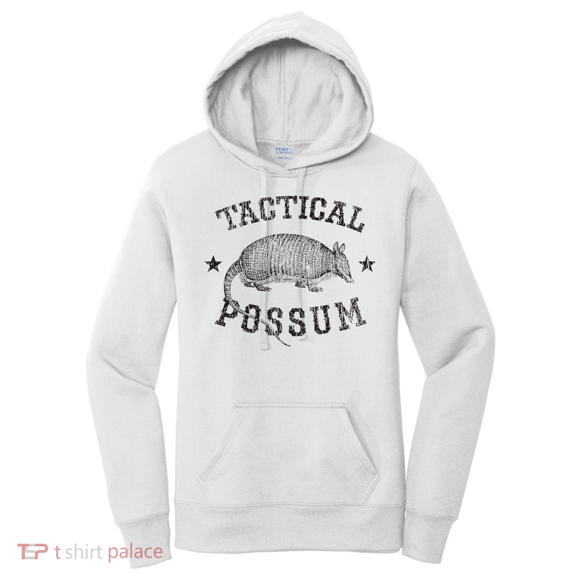 Tactical Possum Armadillo Animal Pun Texas Funny Women's Hoodie