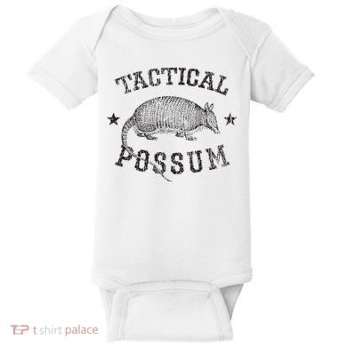 Tactical Possum Armadillo Animal Pun Texas Funny Baby Bodysuit