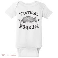 Tactical Possum Armadillo Animal Pun Texas Funny Baby Bodysuit thumb 0
