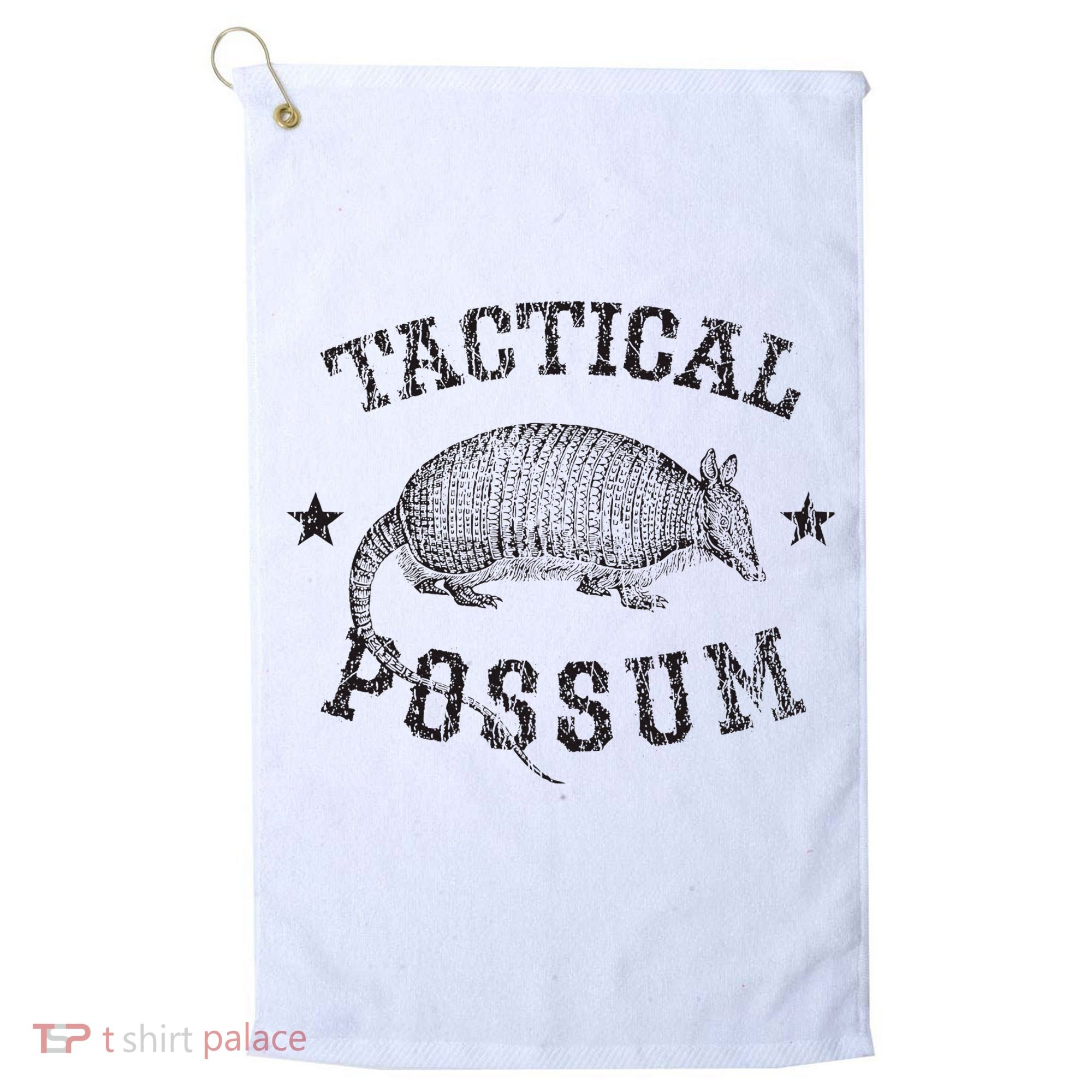 Tactical Possum Armadillo Animal Pun Texas Funny Golf Towel