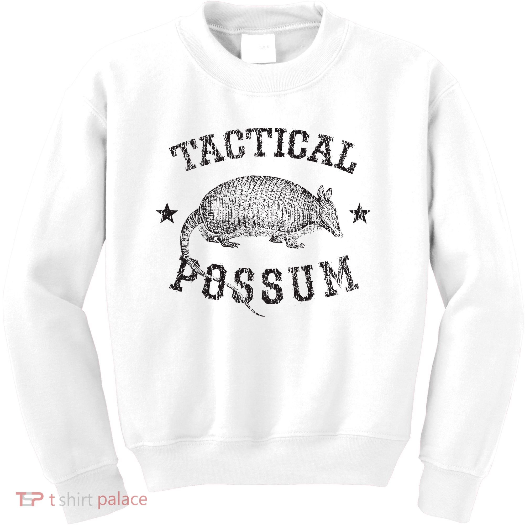Tactical Possum Armadillo Animal Pun Texas Funny Kids Sweatshirt