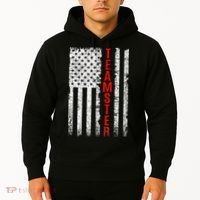 Teamster Proud American Flag Distressed Hoodie thumb 2