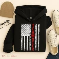 Teamster Proud American Flag Distressed Hoodie thumb 4
