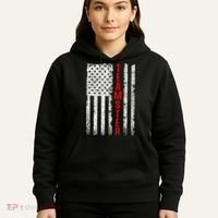 Teamster Proud American Flag Distressed Hoodie thumb 5