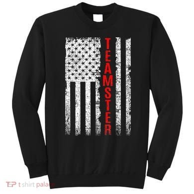Teamster Proud American Flag Distressed Sweatshirt