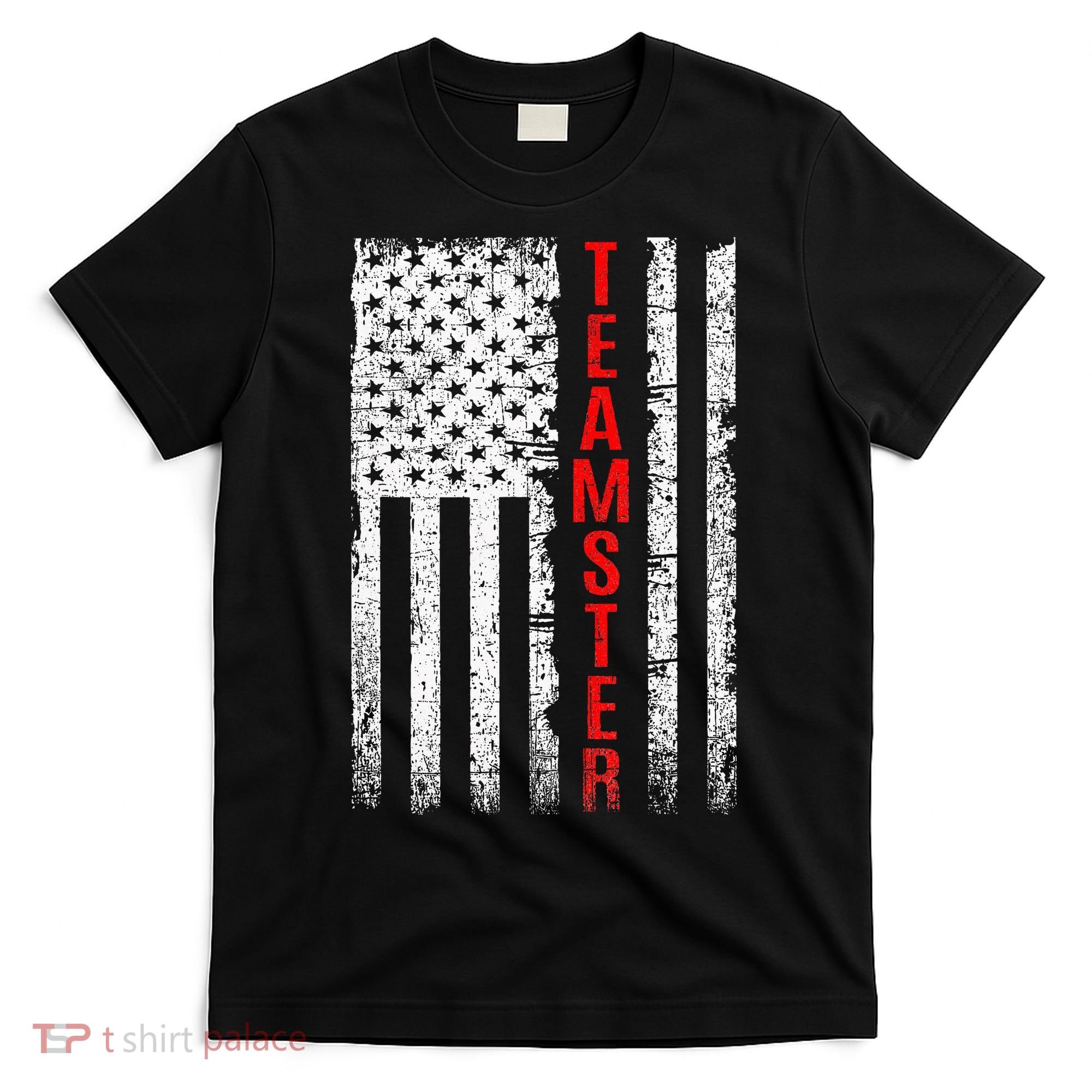 Teamster Proud American Flag Distressed T-Shirt