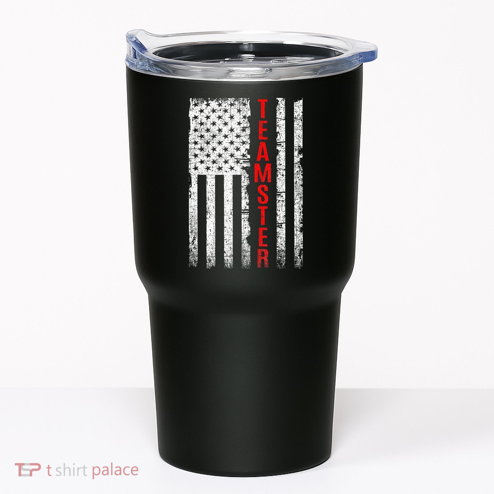 Teamster Proud American Flag Distressed Tumbler