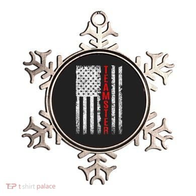 Teamster Proud American Flag Distressed Ornament