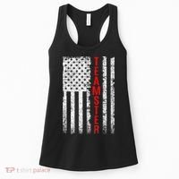 Teamster Proud American Flag Distressed Women's Tank Top thumb 0