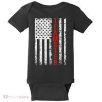 Teamster Proud American Flag Distressed Baby Bodysuit thumb 0