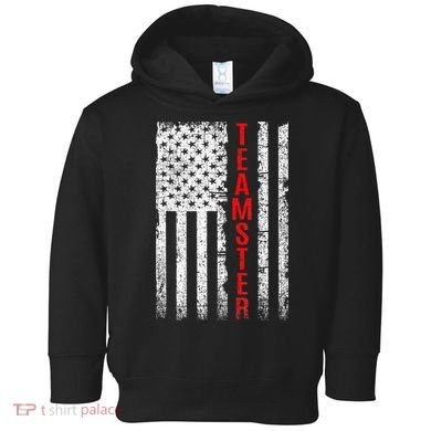 Teamster Proud American Flag Distressed Toddler Hoodie