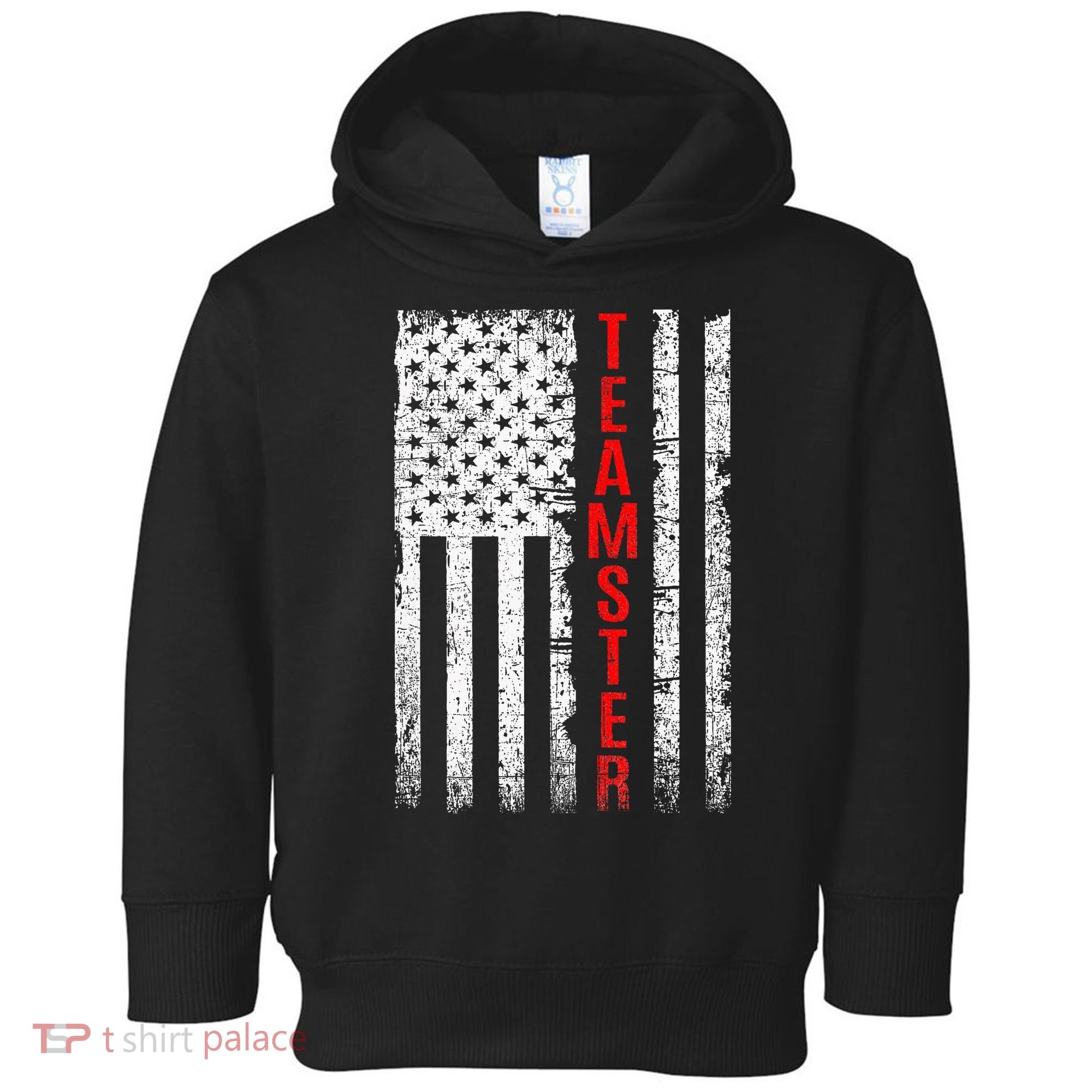 Teamster Proud American Flag Distressed Toddler Hoodie