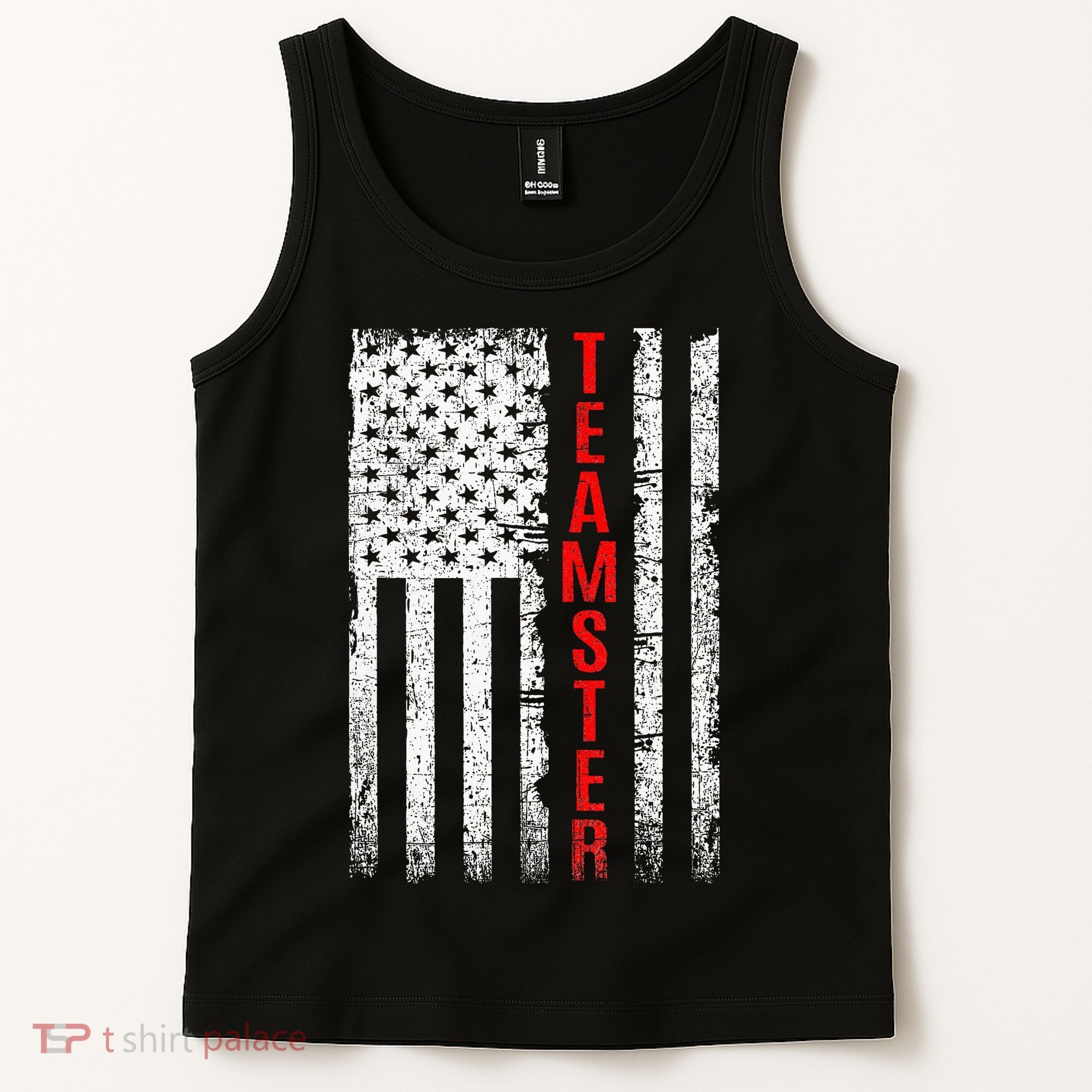 Teamster Proud American Flag Distressed Tank Top
