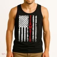 Teamster Proud American Flag Distressed Tank Top thumb 3