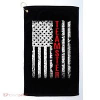 Teamster Proud American Flag Distressed Golf Towel thumb 0