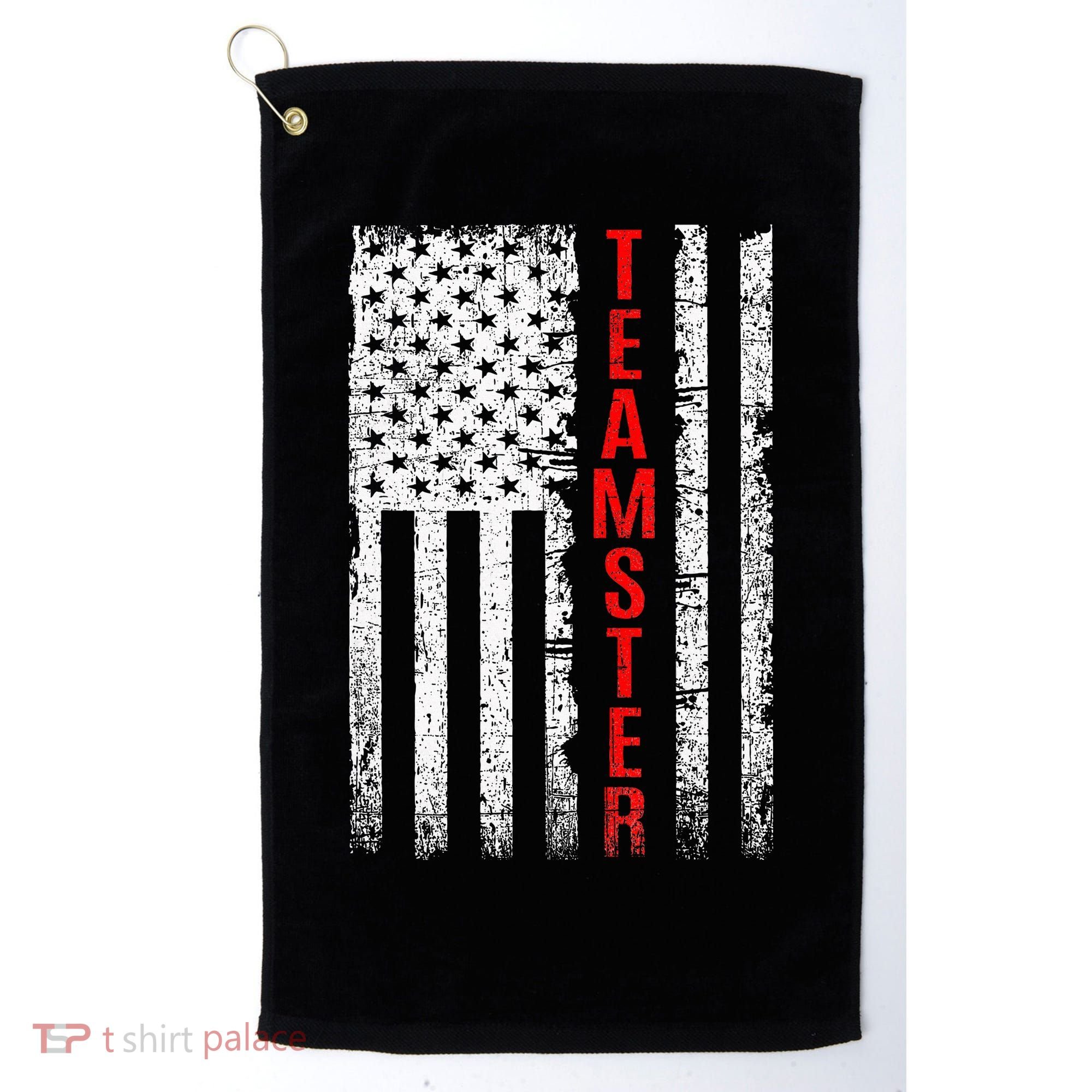 Teamster Proud American Flag Distressed Golf Towel