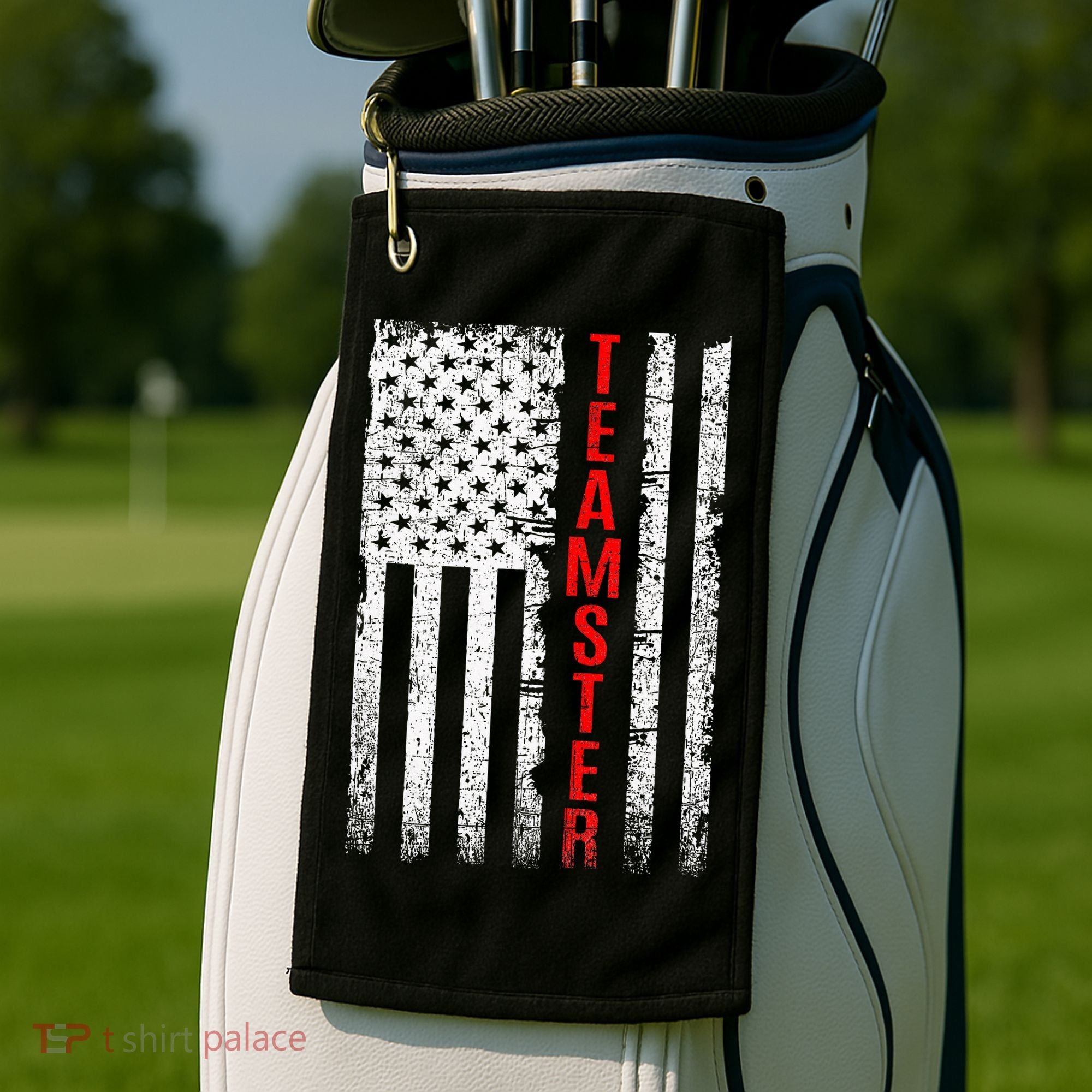 Teamster Proud American Flag Distressed Golf Towel