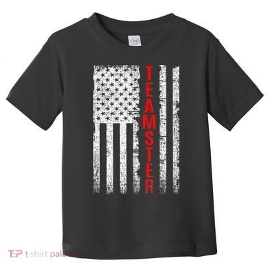 Teamster Proud American Flag Distressed Toddler T-Shirt