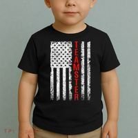 Teamster Proud American Flag Distressed Toddler T-Shirt thumb 2