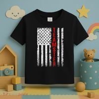 Teamster Proud American Flag Distressed Toddler T-Shirt thumb 3